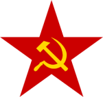hammer and sickle on red star